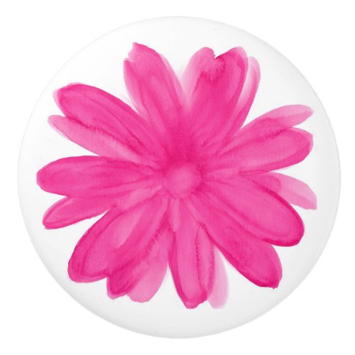 Hot Pink Watercolor Flower 2  Ceramic Knob