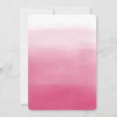 Hot Pink Watercolor Ombre Baby Shower Invitation (Back)