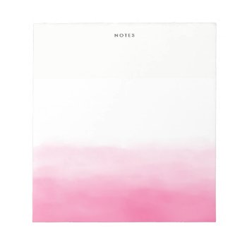 Hot Pink Watercolor Ombre Chic Personalized Notepad by KeikoPrints at Zazzle