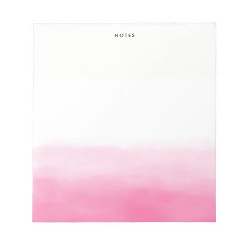 Hot Pink Watercolor Ombre Chic Personalized Notepad