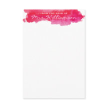 Hot Pink Watercolor Stationery