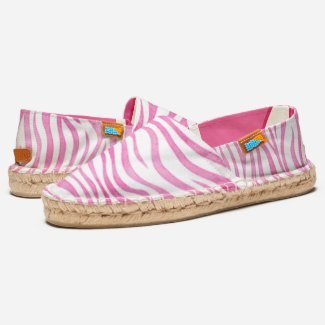 Hot Pink Watercolor Zebra Print Espadrilles