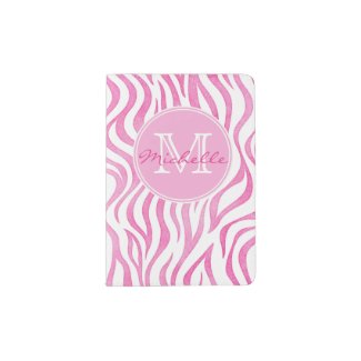 Hot Pink Watercolor Zebra Print | Monogram