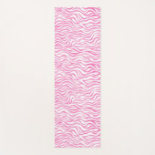 Hot Pink Watercolor Zebra Print Yoga Mat (Front)