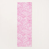 Hot Pink Watercolor Zebra Print Yoga Mat (Back)