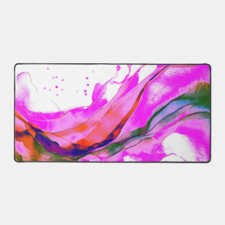 Hot pink watercolors desk mat