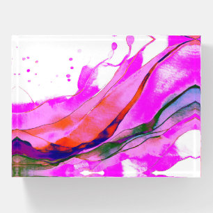Hot pink watercolors paperweight