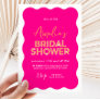 Hot Pink Wave Curve Modern Bright Bridal Shower  Invitation