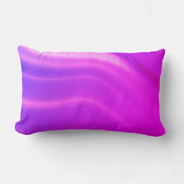 Hot Pink Waves Abstract Pattern Lumbar Pillow (Front)