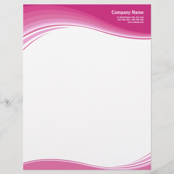 Hot Pink Waves letterhead Zazzle