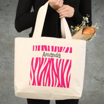 Hot Pink Wavy Animal Print Tote