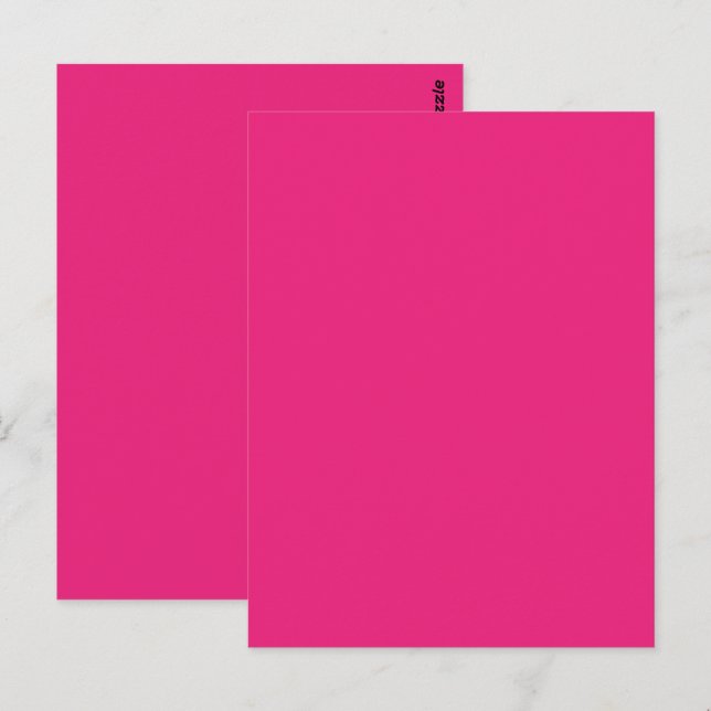 Hot Pink Wedding | Bold Solid Color Invite (Front/Back)