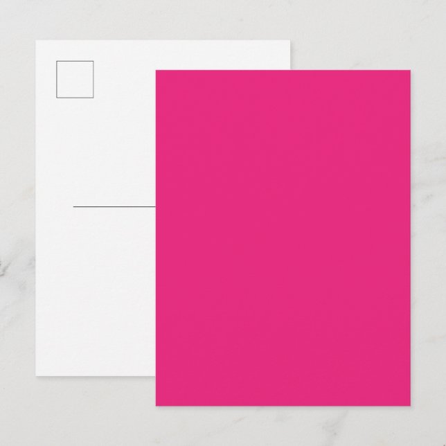 Hot Pink Wedding | Bold Solid Color Invite (Front/Back)