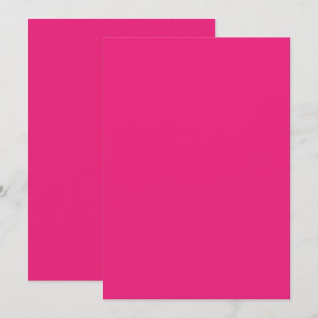 Hot Pink Wedding | Bold Solid Color Invite (Front/Back)