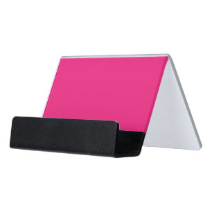 Hot Pink Wedding   Bold Solid Color Invite Desk Business Card Holder