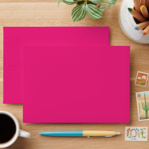 Hot Pink Wedding Bold Solid Color Invite Envelope