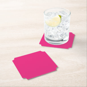Hot Pink Wedding   Bold Solid Color Invite Paper Coaster