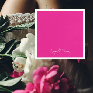Hot Pink Wedding Cocktail Napkins