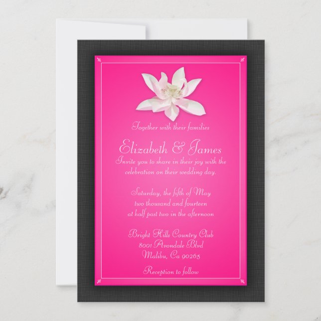 Hot Pink Wedding Invitations (Front)