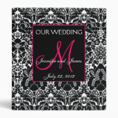 Hot Pink Wedding Photo Album Damask Monogram Binder | Zazzle