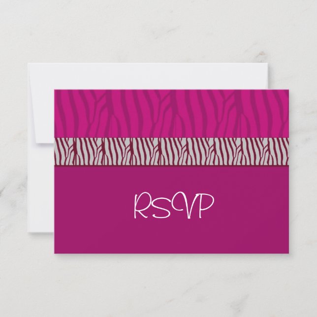 Hot Pink Wedding RSVP Card (Front)