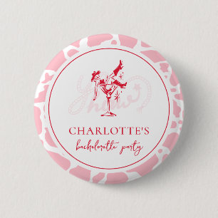 Hot Pink Western Bachelorette Party Button