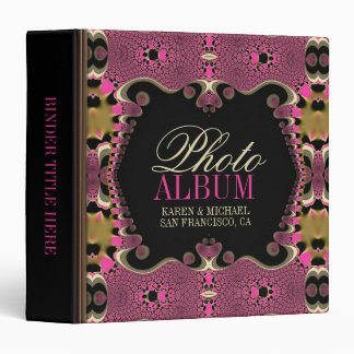 Hot Pink Whimsical Love Fractal Face Photo Album Binder