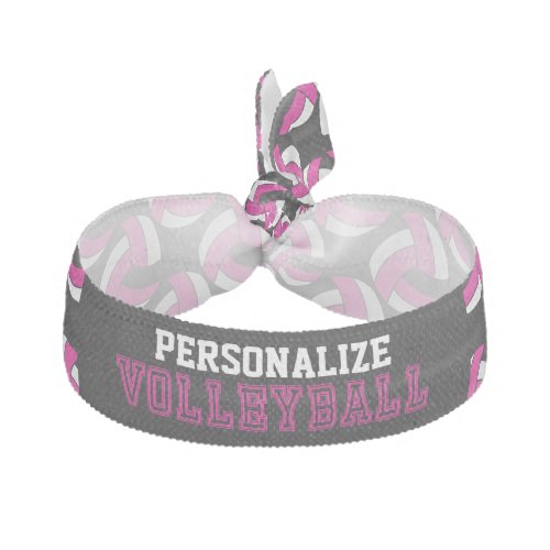 Hot Pink White and Black  Volleyball Elastic Hair Tie