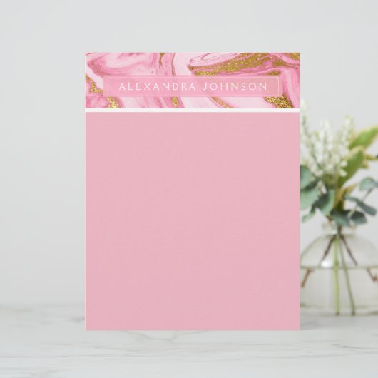 Hot Pink, White and Gold Foil Modern Marble (Standing Front)