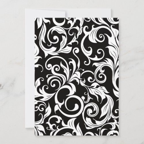 Hot Pink White &amp; Black Damask Wedding Invitations