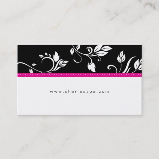 Customizable Hot Pink White Black Floral Trendy business card