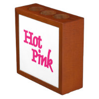 Hot Pink white brown back desk organizer