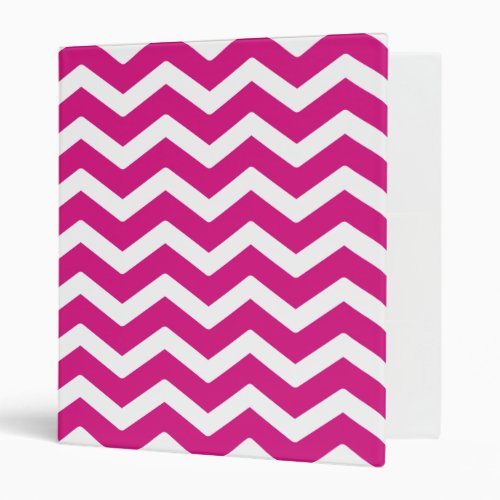 Hot Pink White Chevron Pattern Binder