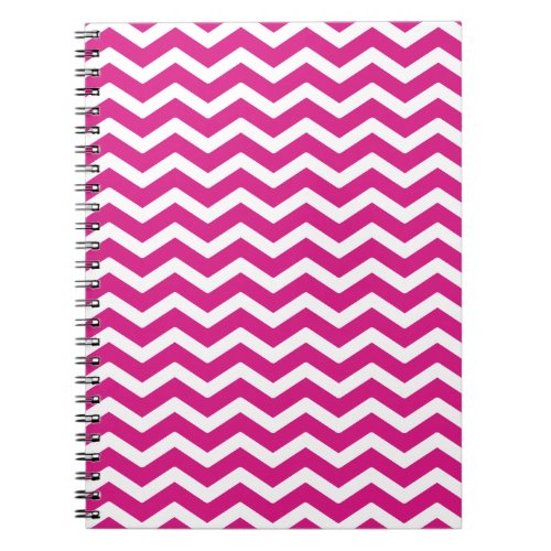 Hot Pink White Chevron Pattern Notebook