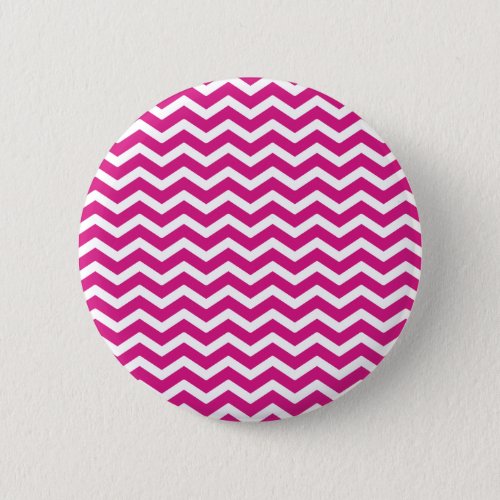 Hot Pink White Chevron Pattern Pinback Button