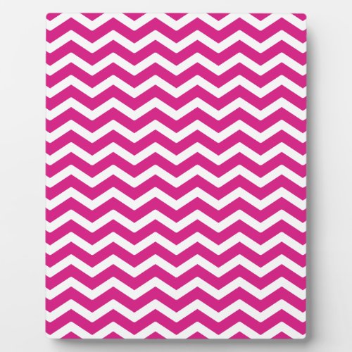 Hot Pink White Chevron Pattern Plaque