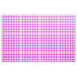 Hot Pink &amp; White Gingham Block Pattern Fabric
