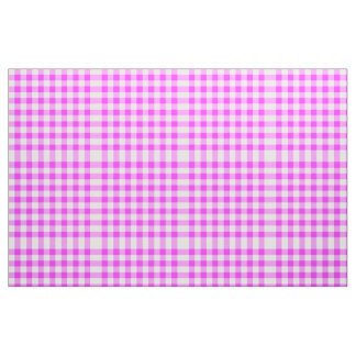 Hot Pink & White Gingham Block Pattern Fabric