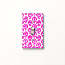 Hot Pink & White Glam Pattern Modern Chic Light Switch Cover