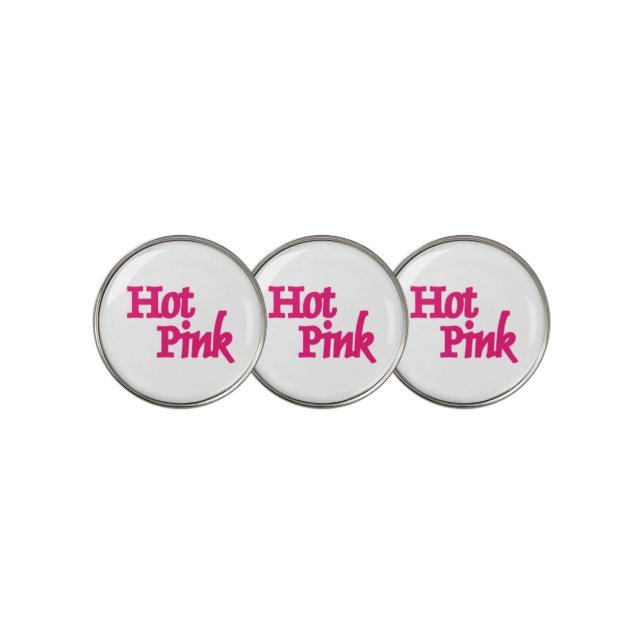 Hot Pink White golf ball markers (3 Up)