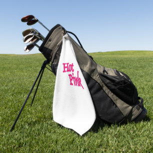Hot Pink White golf towel
