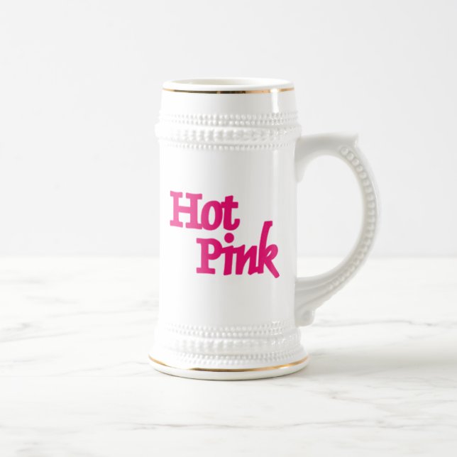 Hot Pink white left hand stein gold trim (Right)