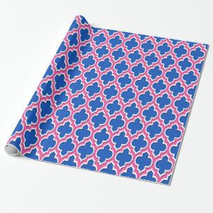 Hot Pink White Moroccan #4DS Wrapping Paper