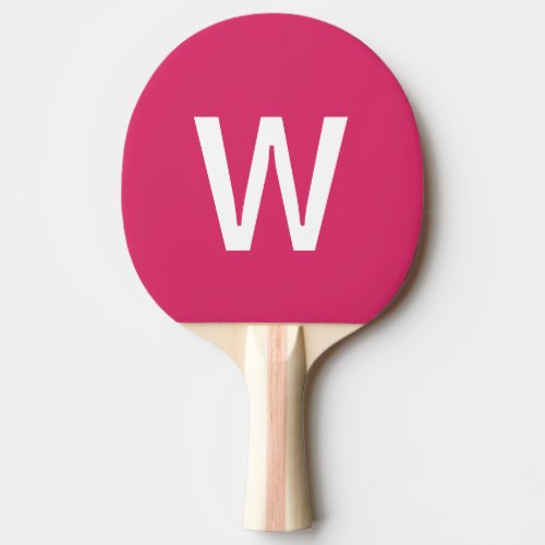 Hot pink & white Personalized Ping Pong Ball Paddle
