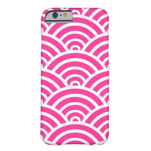 Hot Pink  White Scallop Pattern iPhone 6 Case