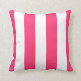 Hot Pink & White Striped Decorative Throw Pillow