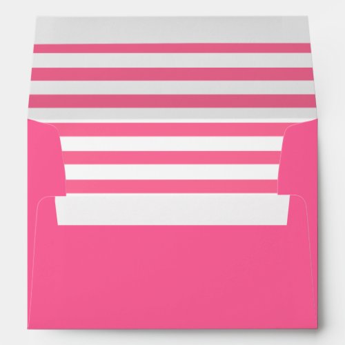 Hot Pink  White Striped Envelope