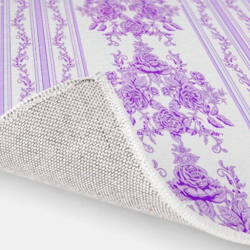 Hot pinkwhite Toile floral patternlavender  Rug