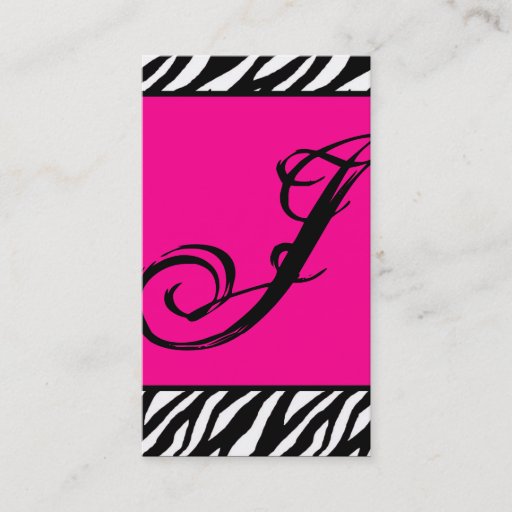 Customizable Hot Pink White Zebra Print Pattern Business Card