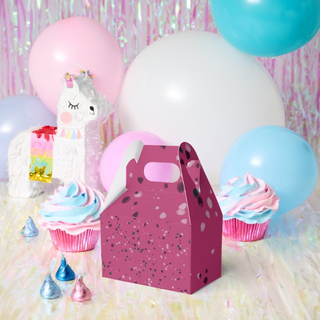 Hot Pink With Confetti Favor Boxes (Party)